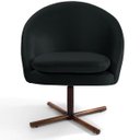 Ver imagem 3 de Kit 2 Poltronas Decorativas Giratória Base X Rafa D02 Veludo Preto C-300 - Lyam Decor