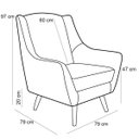 Ver imagem 3 de Poltrona Decorativa Fixa Pés de Madeira Juliet D02 Veludo Telha C-262 - Lyam Decor