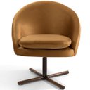 Ver imagem 3 de Kit 2 Poltronas Decorativas Giratória Base X Rafa D02 Veludo Telha C-262 - Lyam Decor