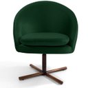 Ver imagem 2 de Poltrona Decorativa Giratória Base X Rafa D02 Veludo Verde C-303 - Lyam Decor