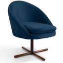 Ver imagem 2 de Kit 2 Poltronas Decorativas Giratória Base X Rafa D02 Veludo Azul Oxford C-304 - Lyam Decor