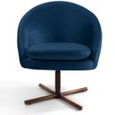 Ver imagem 3 de Kit 2 Poltronas Decorativas Giratória Base X Rafa D02 Veludo Azul Oxford C-304 - Lyam Decor