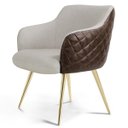 Ver imagem 2 de Kit 2 Poltronas Pés Palito D'Ouro Jade D02 Linho Bege C-107 Tressê Corano Marrom - Lyam Decor