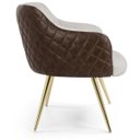 Ver imagem 5 de Kit 2 Poltronas Pés Palito D'Ouro Jade D02 Linho Bege C-107 Tressê Corano Marrom - Lyam Decor