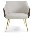 Ver imagem 3 de Kit 2 Poltronas Pés Palito D'Ouro Jade D02 Linho Bege C-107 Tressê Corano Marrom - Lyam Decor