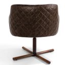 Ver imagem 6 de Kit 2 Poltronas Giratória Base X Jade D02 Linho Bege C-107 Tressê Corano Marrom - Lyam Decor