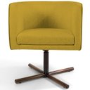 Ver imagem 3 de Kit 2 Poltronas Decorativas Giratória Base X Betina D02 Veludo Mostarda C-279 - Lyam Decor