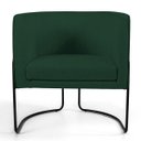 Ver imagem 3 de Kit 2 Poltronas Decorativas Fixa Base de Aço Preto Betina D02 Linho Verde Musgo C-117 - Lyam