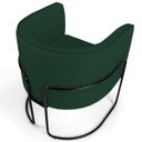 Ver imagem 5 de Kit 2 Poltronas Decorativas Fixa Base de Aço Preto Betina D02 Linho Verde Musgo C-117 - Lyam