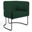 Ver imagem 2 de Kit 2 Poltronas Decorativas Fixa Base de Aço Preto Betina D02 Linho Verde Musgo C-117 - Lyam
