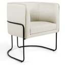 Ver imagem 2 de Kit 2 Poltronas Decorativas Fixa Base de Aço Preto Betina D02 Linho Bege C-107 - Lyam Decor