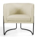Ver imagem 3 de Kit 2 Poltronas Decorativas Fixa Base de Aço Preto Betina D02 Linho Bege C-129 - Lyam Decor
