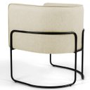Ver imagem 4 de Kit 2 Poltronas Decorativas Fixa Base de Aço Preto Betina D02 Linho Bege C-129 - Lyam Decor