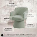 Ver imagem 3 de Poltrona Jade Base Cone Giratória Bouclé Verde Claro - Nexta Casa