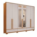 Ver imagem 2 de Guarda-roupa Casal Tech 6 Portas 3 Gavetas com Espelho 100% Mdf Freijó Trend/off White Tx - Pnr Móve