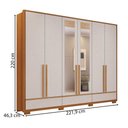 Ver imagem 4 de Guarda-roupa Casal Tech 6 Portas 3 Gavetas com Espelho 100% Mdf Freijó Trend/off White Tx - Pnr Móve
