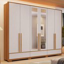 Ver imagem 1 de Guarda-roupa Casal Tech 6 Portas 3 Gavetas com Espelho 100% Mdf Freijó Trend/off White Tx - Pnr Móve