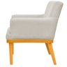 Kit 03 Poltronas Decorativa Para Sala de Estar Base Mel Beatriz W01 Suede Bege - Lyam Decor - 4