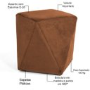 Ver imagem 3 de Puff Decorativo para Sala de Estar Ametista D02 Veludo Telha C-262