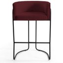 Ver imagem 3 de Kit 02 Banquetas Decorativas Fixa Base de Aço Preto Betina D02 Veludo Marsala C-278 - Lyam Decor