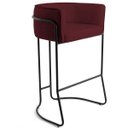 Ver imagem 2 de Kit 02 Banquetas Decorativas Fixa Base de Aço Preto Betina D02 Veludo Marsala C-278 - Lyam Decor