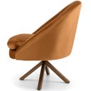 Ver imagem 3 de Poltrona Decorativa Base Giratória de Madeira Rafa D02 Veludo Telha C-262 - Lyam Decor