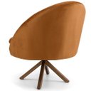Ver imagem 4 de Poltrona Decorativa Base Giratória de Madeira Rafa D02 Veludo Telha C-262 - Lyam Decor