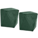 Ver imagem 1 de Kit 2 Puffs Decorativo para Sala de Estar Ametista D02 Veludo Verde Musgo B-292