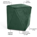 Ver imagem 4 de Kit 2 Puffs Decorativo para Sala de Estar Ametista D02 Veludo Verde Musgo B-292