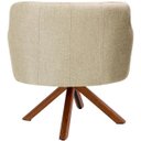 Ver imagem 5 de Kit 2 Poltronas Decorativa Base Giratória de Madeira Jade D02 Linho Bege C-129 - Lyam Decor