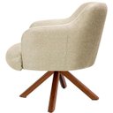 Ver imagem 4 de Kit 2 Poltronas Decorativa Base Giratória de Madeira Jade D02 Linho Bege C-129 - Lyam Decor