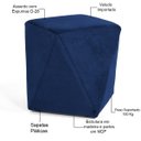 Ver imagem 4 de Kit 2 Puffs Decorativo para Sala de Estar Ametista D02 Veludo Azul Oxford B-304
