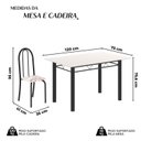 Ver imagem 3 de Conjunto de Mesa Tubular 120cm x 75cm Tampo em Vidro com 4 Cadeiras Iris B Preto/Bege