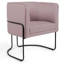 Ver imagem 2 de Kit 2 Poltronas Decorativas Fixa Base de Aço Preto Betina D02 Veludo Rosê B-305 - Lyam Decor