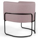 Ver imagem 3 de Kit 2 Poltronas Decorativas Fixa Base de Aço Preto Betina D02 Veludo Rosê B-305 - Lyam Decor