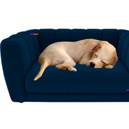 Sofá Caminha Pet Abel Cachorros e Gatos - Casa Chick Veludo Azul Marinho - 2