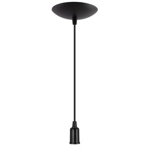 Pendente Industrial Cabo Tecido E27 Vintage Cozinha Bancada:Preto