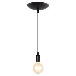 Pendente Industrial Cabo Tecido E27 Vintage Cozinha Bancada:Preto - 3