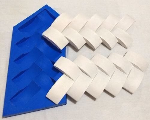 Forma Silicone Gesso 3D - Espinha de Peixe