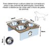 Comedouro Elevado Quadruplo Cachorro Pet Mdf - Inox - 2