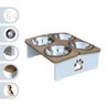 Comedouro Elevado Quadruplo Cachorro Pet Mdf - Inox - 1