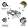 Comedouro Elevado Quadruplo Cachorro Pet Mdf - Inox - 4