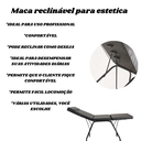 Ver imagem 4 de Maca Três Posições Reclinável Esteticista Massagem Cor Preta