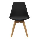 Ver imagem 3 de Kit 2 Cadeiras Charles Eames Leda Luisa Saarinen Design Wood Estofada Base Madeira - Preto