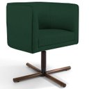 Ver imagem 1 de Poltrona Decorativa Giratória Base X Betina D02 Linho Verde Musgo C-117 - Lyam Decor