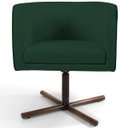Ver imagem 2 de Poltrona Decorativa Giratória Base X Betina D02 Linho Verde Musgo C-117 - Lyam Decor