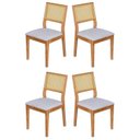 Ver imagem 1 de Kit 4 Cadeiras Sala de Jantar Encosto em Tela Madeira Nia  Yescasa Cinza