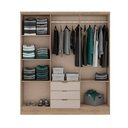 Ver imagem 5 de Roupeiro Troy Carraro Mdp com 6 Portas 3 Gavetas 1,80m no Cor:noce com Off White