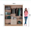 Ver imagem 4 de Roupeiro Troy Carraro Mdp com 6 Portas 3 Gavetas 1,80m no Cor:noce com Off White