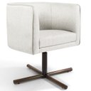 Ver imagem 2 de Kit 2 Poltronas Decorativas Giratória Base X Betina D02 Linho Bege B-443 - Lyam Decor